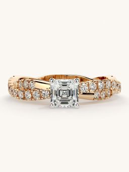 Valanova - Rose Gold Sterling Silver and Certified Lab Grown Diamond 0.91Cts Ring