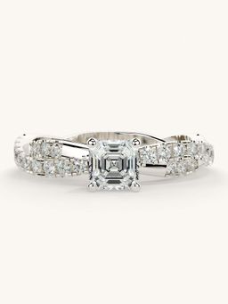 Valanova - White Gold Sterling Silver and Certified Lab Grown Diamond 0.91Cts Ring