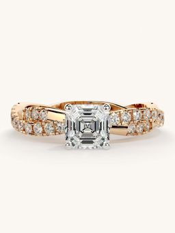 Valanova - Rose Gold Sterling Silver and Certified Lab Grown Diamond 1.16Cts Ring