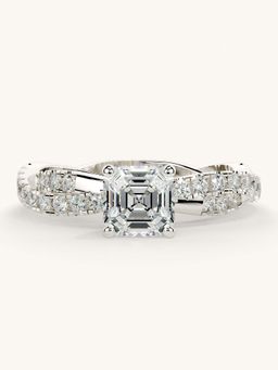 Valanova - White Gold Sterling Silver and Certified Lab Grown Diamond 1.16Cts Ring