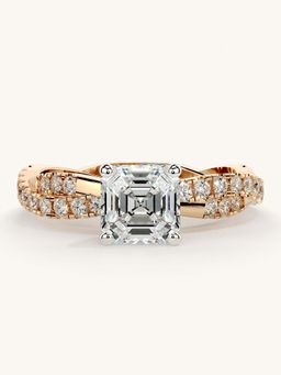 Valanova - Rose Gold Sterling Silver and Certified Lab Grown Diamond 1.41Cts Ring