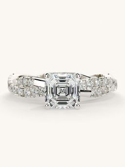 Valanova - White Gold Sterling Silver and Certified Lab Grown Diamond 1.41Cts Ring