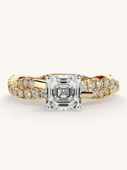 Valanova - Gold Sterling Silver and Certified Lab Grown Diamond 1.41Cts Ring