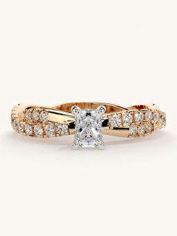 Valanova - Rose Gold Sterling Silver and Certified Lab Grown Diamond 0.66Cts Ring