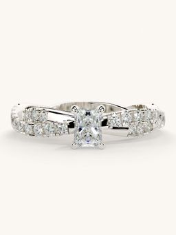 Valanova - White Gold Sterling Silver and Certified Lab Grown Diamond 0.66Cts Ring