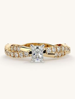 Valanova - Gold Sterling Silver and Certified Lab Grown Diamond 0.66Cts Ring