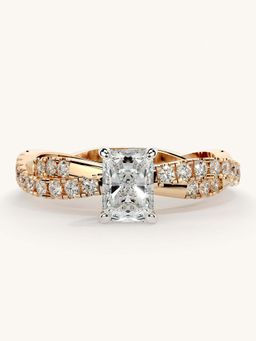 Valanova - Rose Gold Sterling Silver and Certified Lab Grown Diamond 0.91Cts Ring