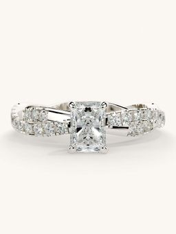 Valanova - White Gold Sterling Silver and Certified Lab Grown Diamond 0.91Cts Ring