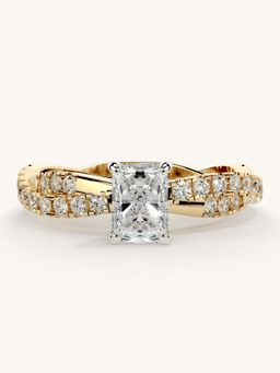 Valanova - Gold Sterling Silver and Certified Lab Grown Diamond 0.91Cts Ring