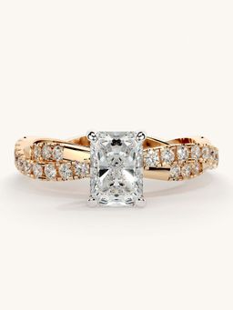 Valanova - Rose Gold Sterling Silver and Certified Lab Grown Diamond 1.16Cts Ring