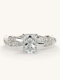 Valanova - White Gold Sterling Silver and Certified Lab Grown Diamond 1.16Cts Ring