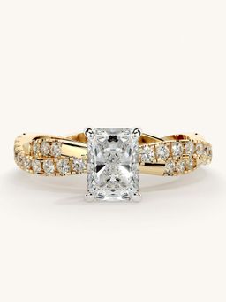 Valanova - Gold Sterling Silver and Certified Lab Grown Diamond 1.16Cts Ring