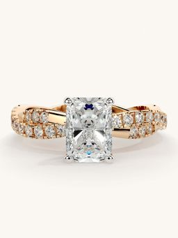 Valanova - Rose Gold Sterling Silver and Certified Lab Grown Diamond 1.41Cts Ring