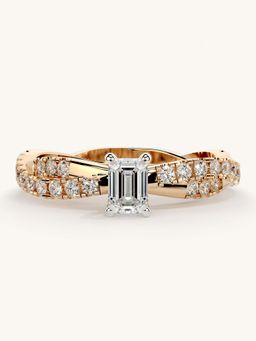 Valanova - Rose Gold Sterling Silver and Certified Lab Grown Diamond 0.66Cts Ring