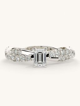 Valanova - White Gold Sterling Silver and Certified Lab Grown Diamond 0.66Cts Ring