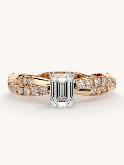 Valanova - Rose Gold Sterling Silver and Certified Lab Grown Diamond 0.91Cts Ring