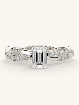 Valanova - White Gold Sterling Silver and Certified Lab Grown Diamond 0.91Cts Ring