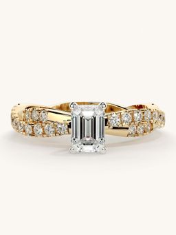 Valanova - Gold Sterling Silver and Certified Lab Grown Diamond 0.91Cts Ring