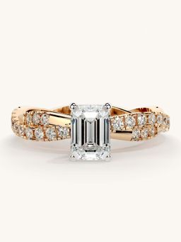Valanova - Rose Gold Sterling Silver and Certified Lab Grown Diamond 1.16Cts Ring