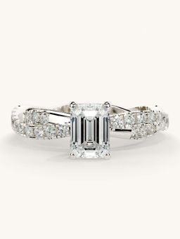 Valanova - White Gold Sterling Silver and Certified Lab Grown Diamond 1.16Cts Ring