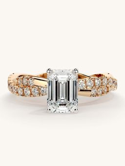 Valanova - Rose Gold Sterling Silver and Certified Lab Grown Diamond 1.41Cts Ring