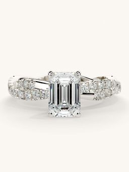 Valanova - White Gold Sterling Silver and Certified Lab Grown Diamond 1.41Cts Ring