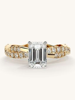 Valanova - Gold Sterling Silver and Certified Lab Grown Diamond 1.41Cts Ring