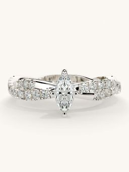 Valanova - White Gold Sterling Silver and Certified Lab Grown Diamond 0.66Cts Ring