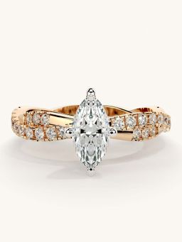 Valanova - Rose Gold Sterling Silver and Certified Lab Grown Diamond 0.91Cts Ring