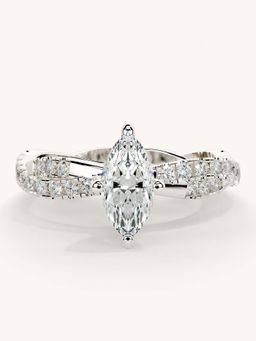 Valanova - White Gold Sterling Silver and Certified Lab Grown Diamond 0.91Cts Ring