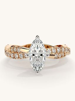Valanova - Rose Gold Sterling Silver and Certified Lab Grown Diamond 1.16Cts Ring