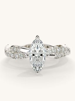 Valanova - White Gold Sterling Silver and Certified Lab Grown Diamond 1.16Cts Ring