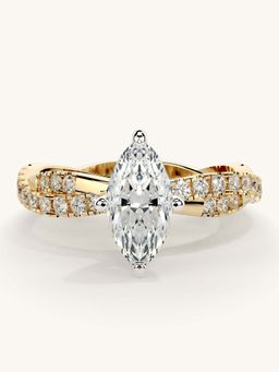 Valanova - Gold Sterling Silver and Certified Lab Grown Diamond 1.16Cts Ring