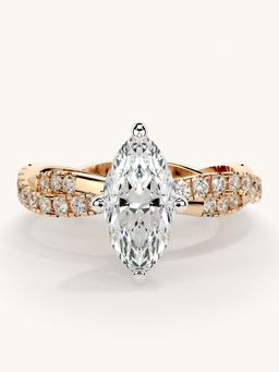 Valanova - Rose Gold Sterling Silver and Certified Lab Grown Diamond 1.41Cts Ring