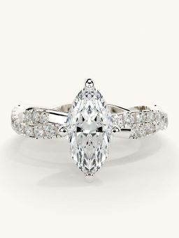 Valanova - White Gold Sterling Silver and Certified Lab Grown Diamond 1.41Cts Ring