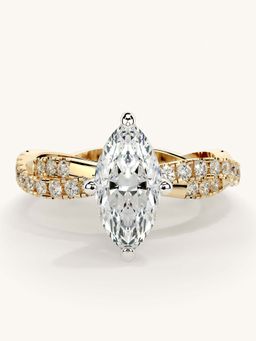 Valanova - Gold Sterling Silver and Certified Lab Grown Diamond 1.41Cts Ring