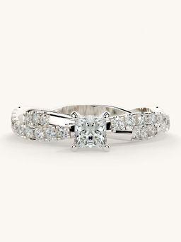 Valanova - White Gold Sterling Silver and Certified Lab Grown Diamond 0.66Cts Ring