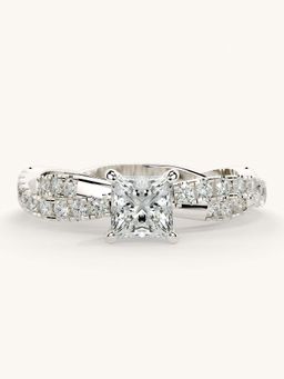 Valanova - White Gold Sterling Silver and Certified Lab Grown Diamond 0.91Cts Ring