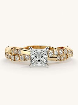 Valanova - Gold Sterling Silver and Certified Lab Grown Diamond 0.91Cts Ring