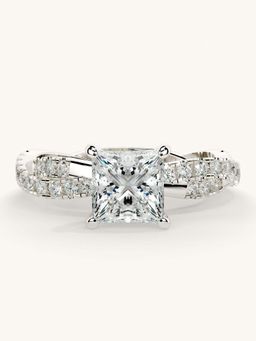 Valanova - White Gold Sterling Silver and Certified Lab Grown Diamond 1.41Cts Ring