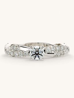Valanova - White Gold Sterling Silver and Certified Lab Grown Diamond 0.66Cts Ring