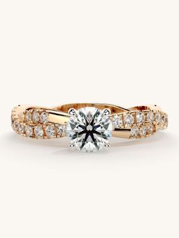 Valanova - Rose Gold Sterling Silver and Certified Lab Grown Diamond 0.91Cts Ring