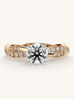 Valanova - Rose Gold Sterling Silver and Certified Lab Grown Diamond 1.16Cts Ring