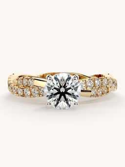 Valanova - Gold Sterling Silver and Certified Lab Grown Diamond 1.16Cts Ring