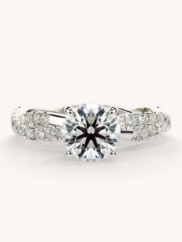 Valanova - White Gold Sterling Silver and Certified Lab Grown Diamond 1.41Cts Ring