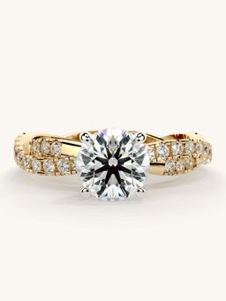 Valanova - Gold Sterling Silver and Certified Lab Grown Diamond 1.41Cts Ring