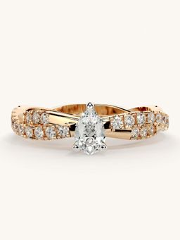 Valanova - Rose Gold Sterling Silver and Certified Lab Grown Diamond 0.66Cts Ring