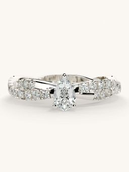 Valanova - White Gold Sterling Silver and Certified Lab Grown Diamond 0.66Cts Ring