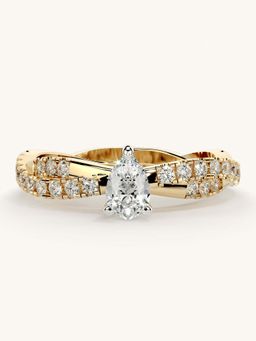 Valanova - Gold Sterling Silver and Certified Lab Grown Diamond 0.66Cts Ring