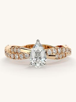 Valanova - Rose Gold Sterling Silver and Certified Lab Grown Diamond 0.91Cts Ring